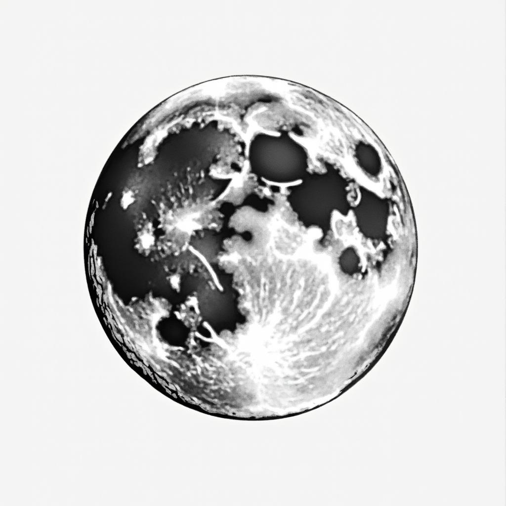 Moon oceanminimalist text-based tattoo, Monospace font ultra-realistic, perfectly placed, high-quality font design, photo-realistic shading, 8k, high quality, finely detailed typograph - Variation 3