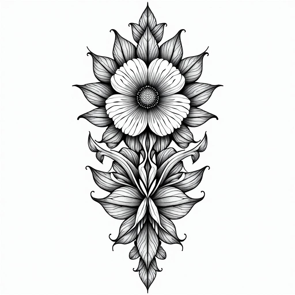 For my son- he was born the 29th October at 8:26pm, his name is Macklin Bruce Tollitt- I would love his birth flower, birth stone and some other featuresin ornamental tattoo style, featuring intricate symmetrical patterns and floral designs, showcasing highly detailed line work and geometric shapes, creating a sense of elegance and balance