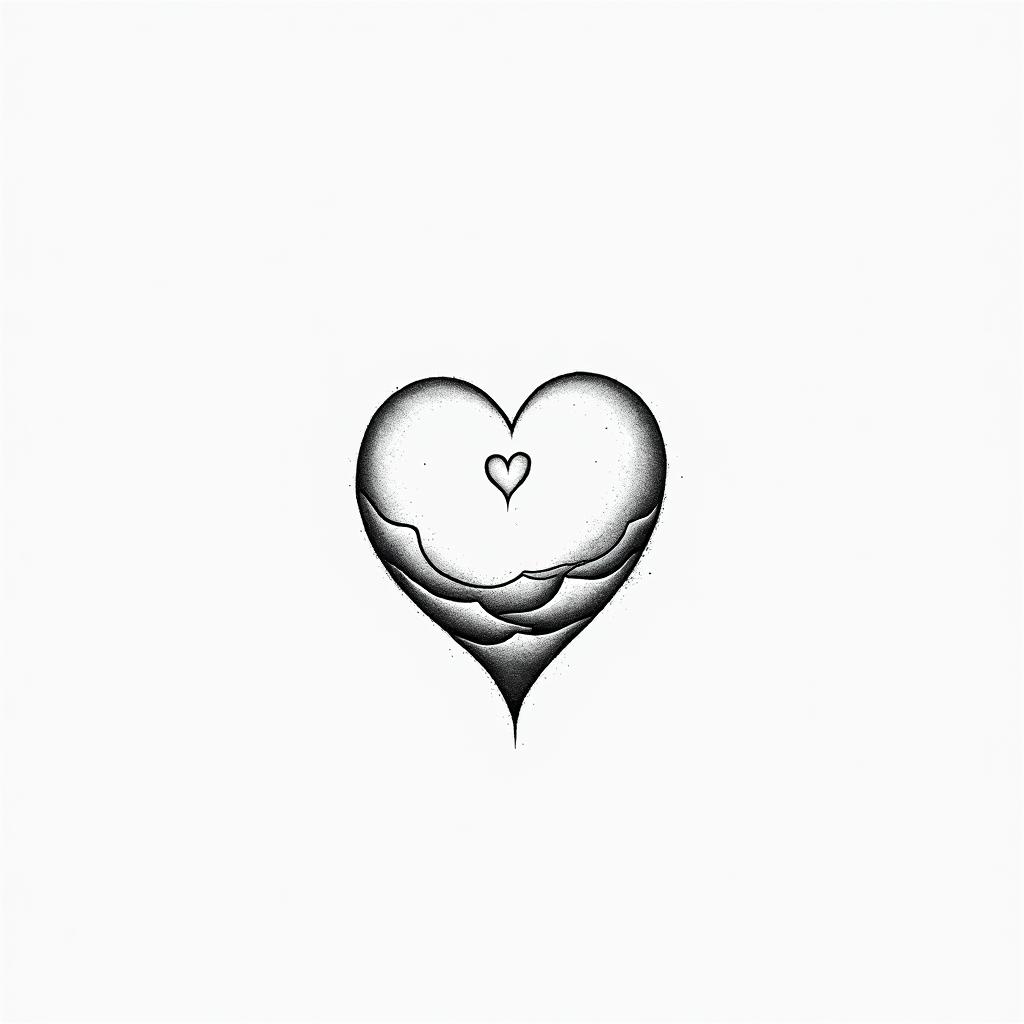 Phoenix minimalist tattooin Modest style tattoo, featuring soft, delicate line work with simple and meaningful symbols, gentle waves, a heart, evoking a sense of serenity and grace,