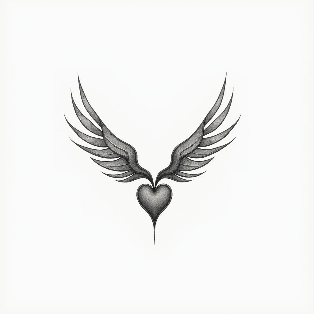 Phoenix minimalist tattooin Modest style tattoo, featuring soft, delicate line work with simple and meaningful symbols, gentle waves, a heart, evoking a sense of serenity and grace, - Variation 3