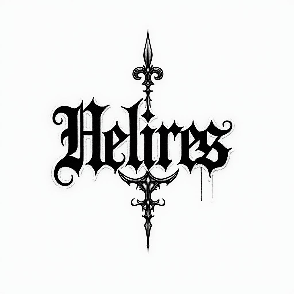 Brian, verseau, Yvelinestext-based tattoo, gothic font ultra-realistic, perfectly placed, high-quality font design, photo-realistic shading, 8k, high quality, finely detailed typography