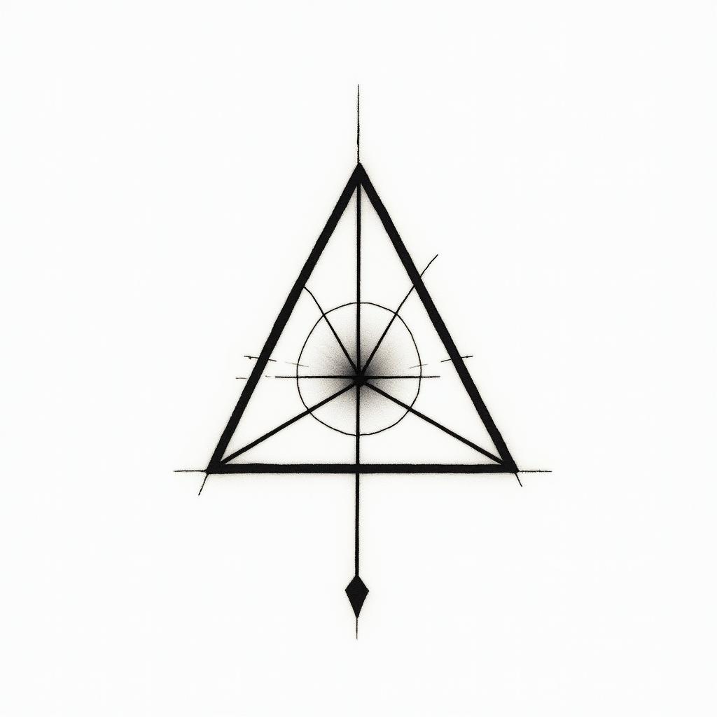 Brian, verseau, Yvelines in minimalist style tattoo, featuring simple shapes and fine lines, with minimal shading and details, tiny triangles, creating a sense of balance and harmony - Variation 2