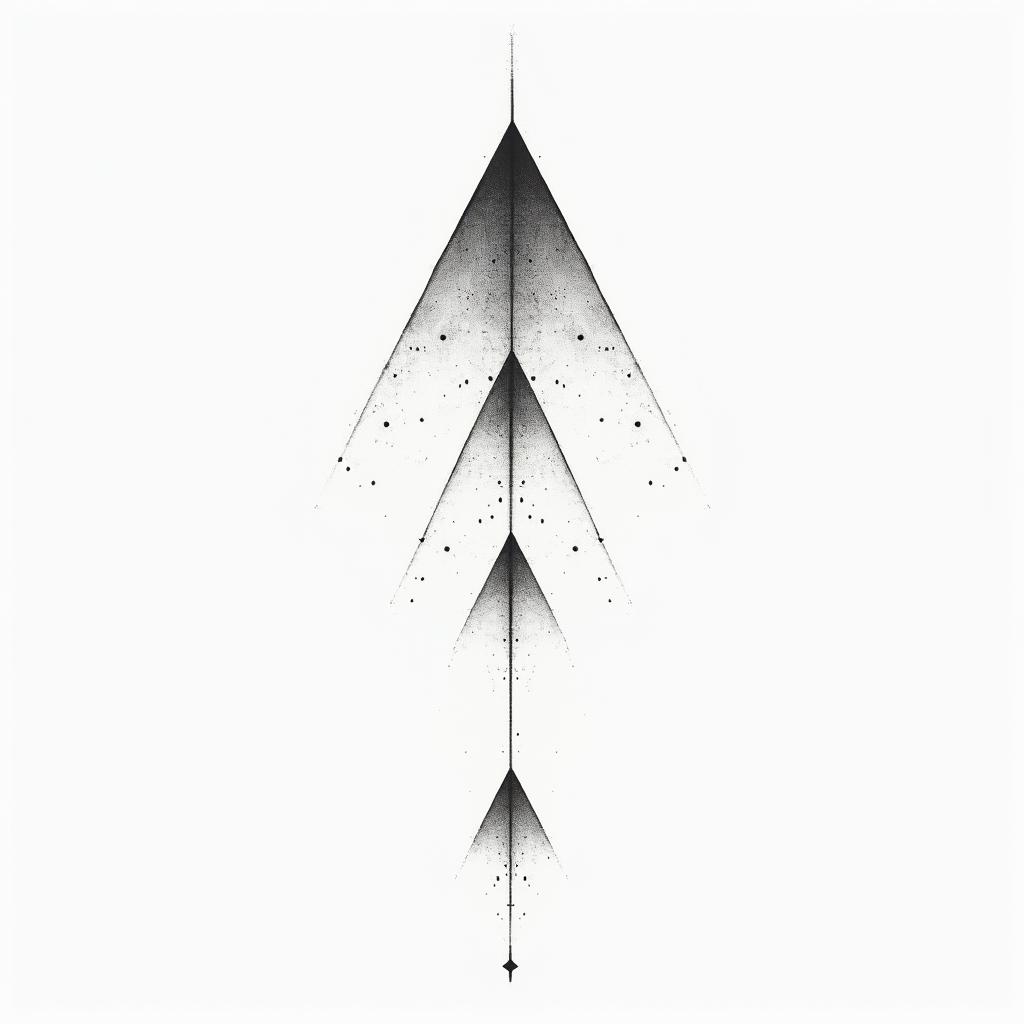 Brian, verseau, Yvelines in minimalist style tattoo, featuring simple shapes and fine lines, with minimal shading and details, tiny triangles, creating a sense of balance and harmony