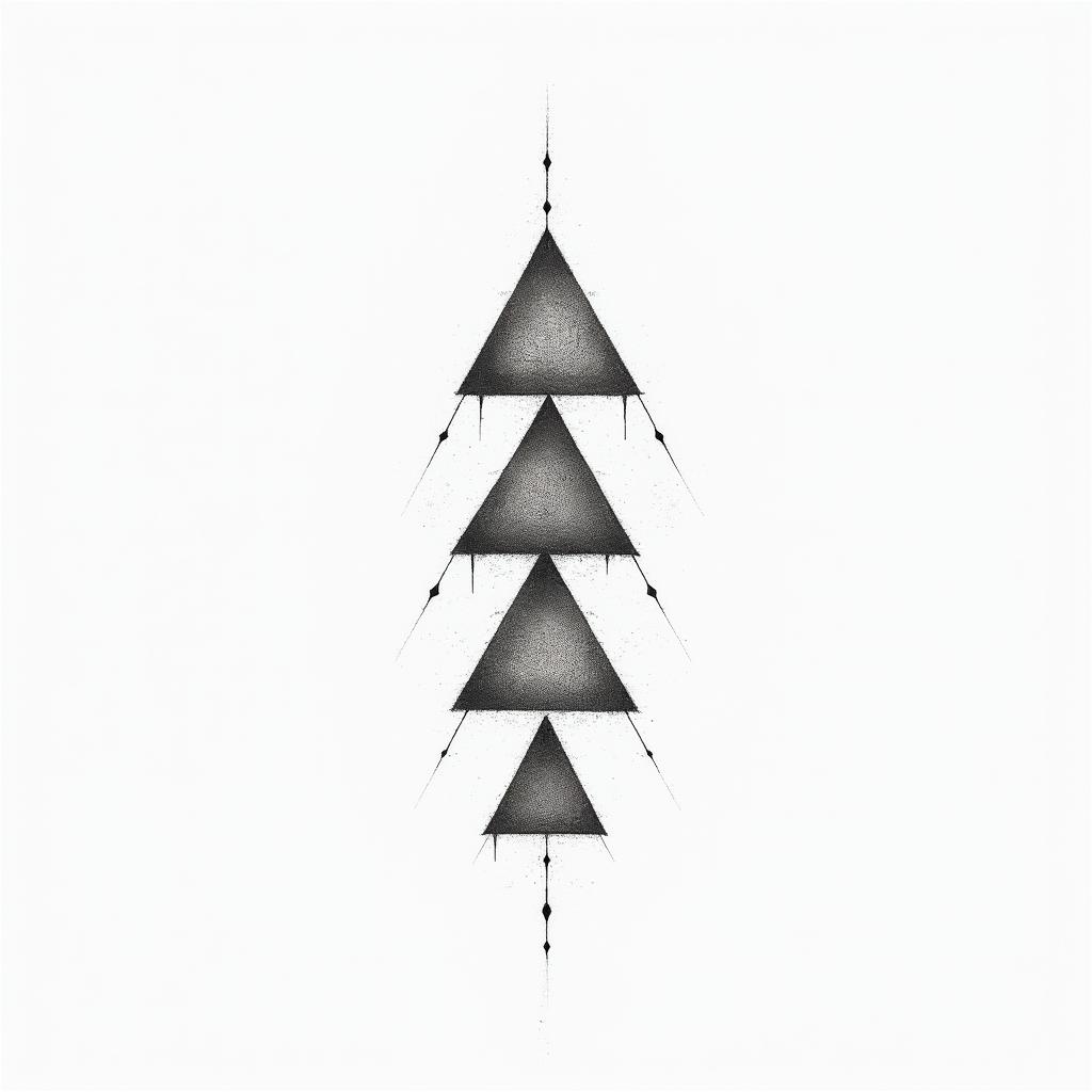 Brian, verseau, Yvelines in minimalist style tattoo, featuring simple shapes and fine lines, with minimal shading and details, tiny triangles, creating a sense of balance and harmony - Variation 4