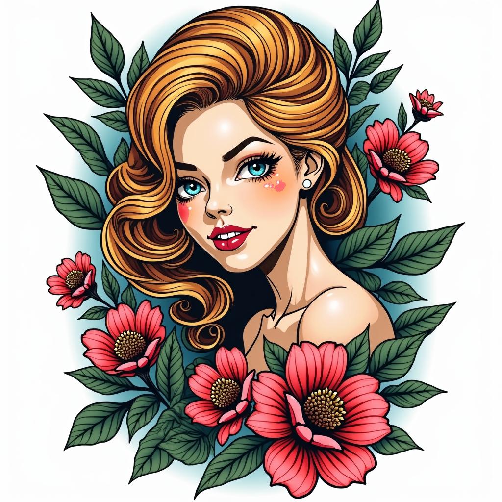 Pharmaceutical professional, 3 children, love animals and nature.in pop art style tattoo, featuring bold and vibrant colors, exaggerated outlines, iconic imagery, inspired by comic books and speech bubbles, comic book characters, retro pop culture