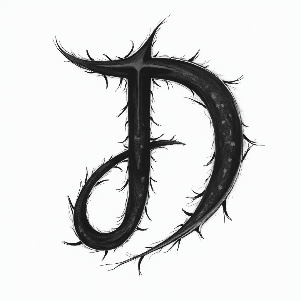 J Dtext-based tattoo, japanese font ultra-realistic, perfectly placed, high-quality font design, photo-realistic shading, 8k, high quality, finely detailed typograph