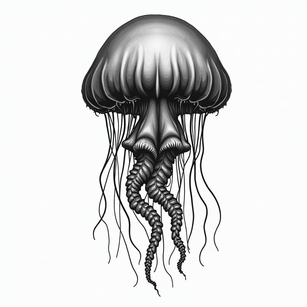 Jellyfishhigly detailed tattoo