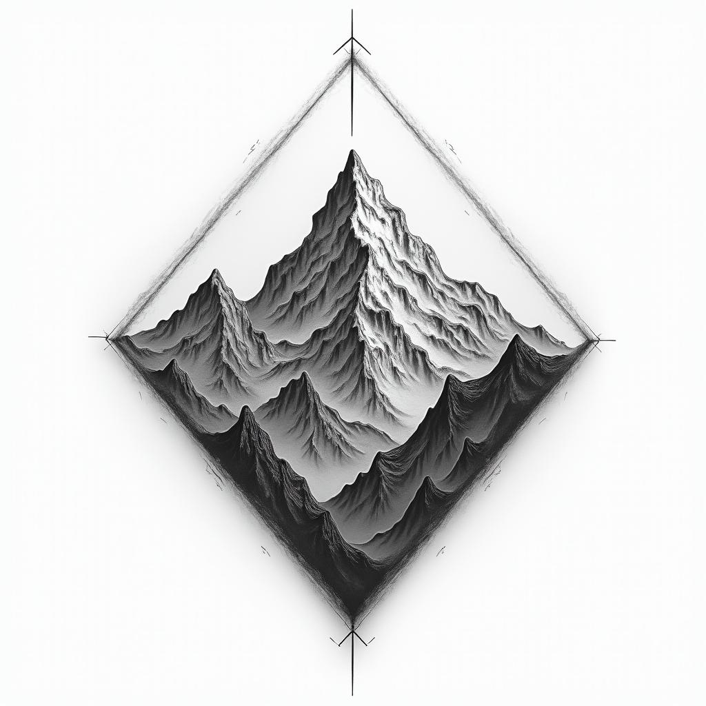 Mountainshigly detailed tattoo - Variation 3