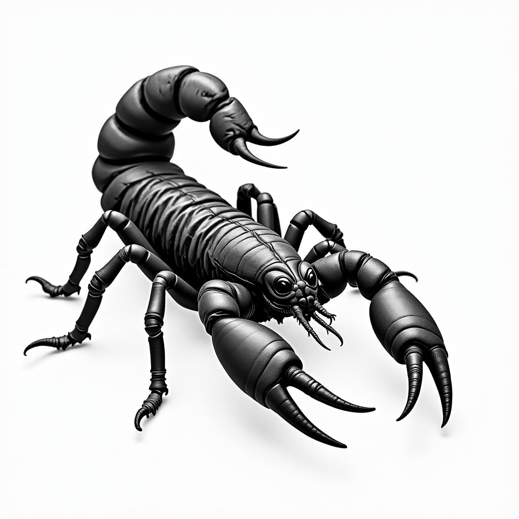 Scorpion with sharp, detailed clawshigly detailed tattoo - Variation 32