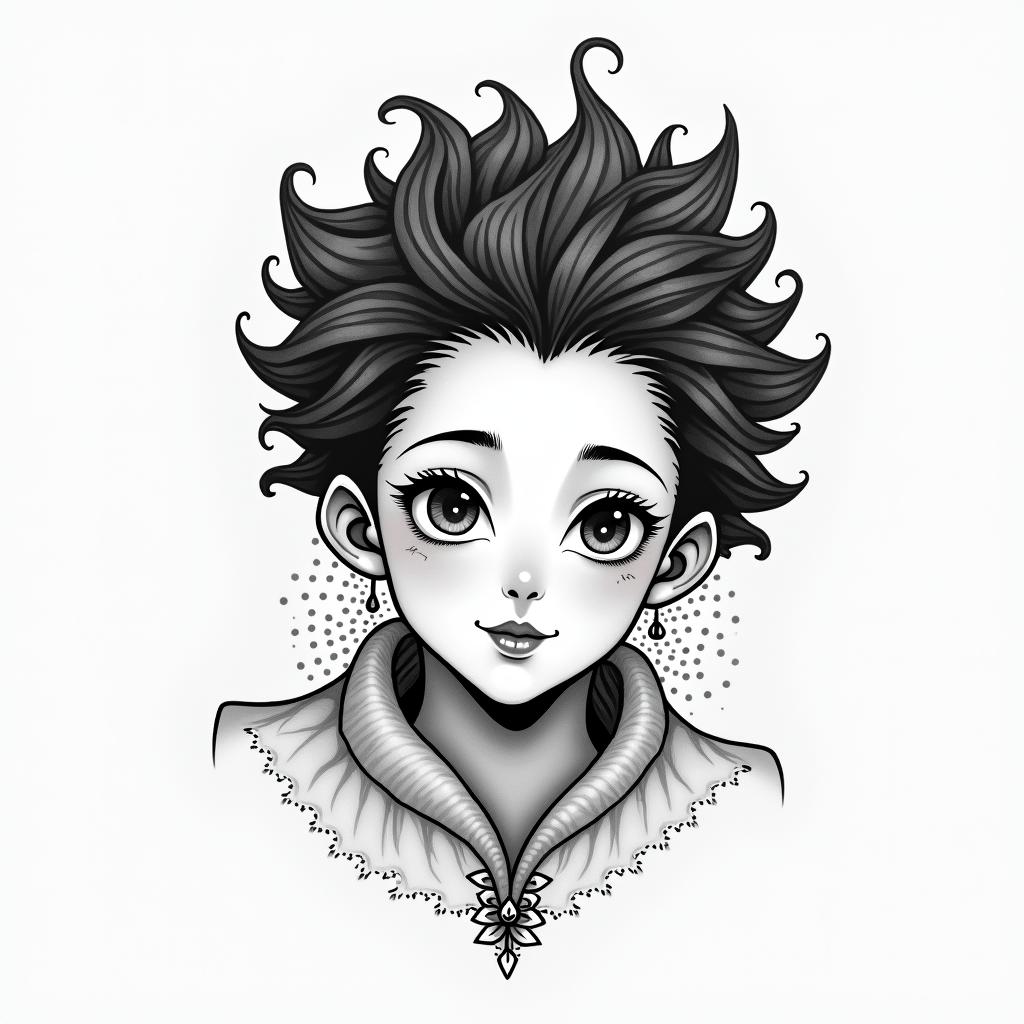 Create a tattoo that speaks about a dreamy boy.text-based tattoo, japanese font ultra-realistic, perfectly placed, high-quality font design, photo-realistic shading, 8k, high quality, finely detailed typograph