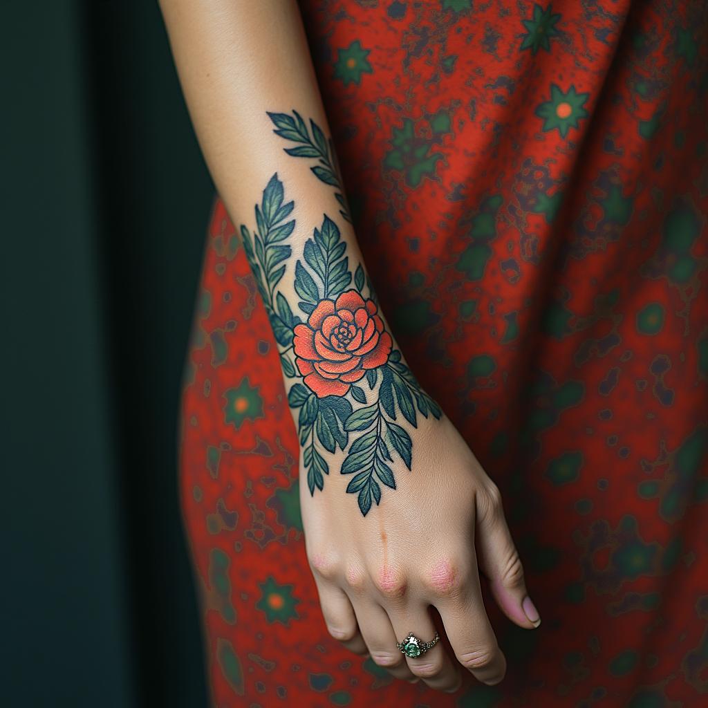 Inspirational, sentimental,in bohemian style tattoo, 8k