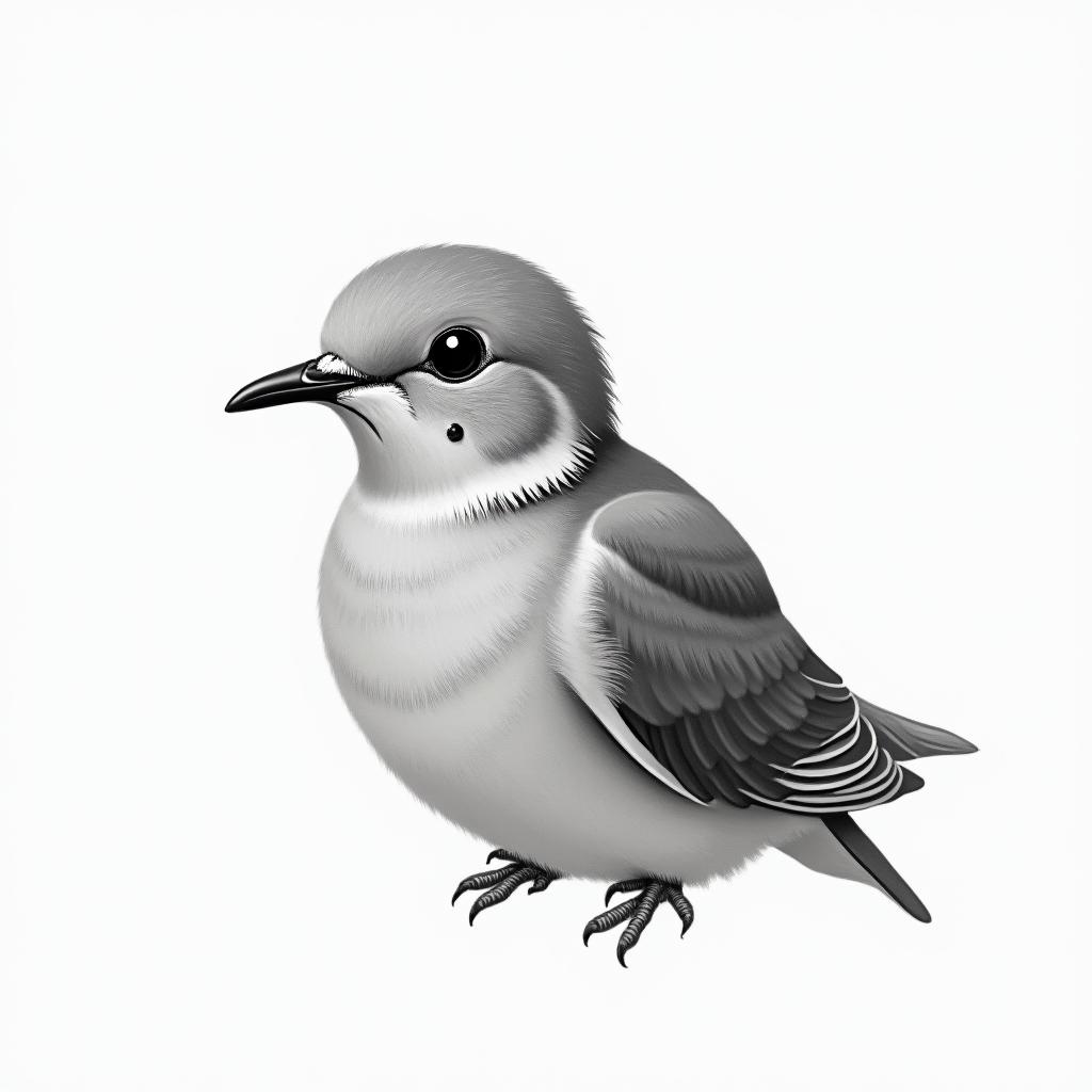 Small dovein portrait tattoo style, featuring a highly realistic and detailed depiction - Variation 2