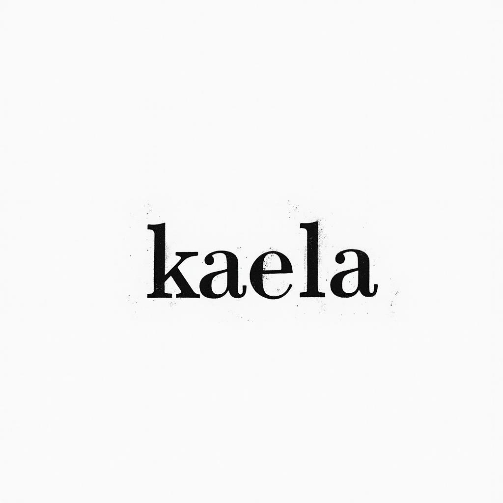 Kaelaminimalist text-based tattoo, Monospace font ultra-realistic, perfectly placed, high-quality font design, photo-realistic shading, 8k, high quality, finely detailed typograph - Variation 3