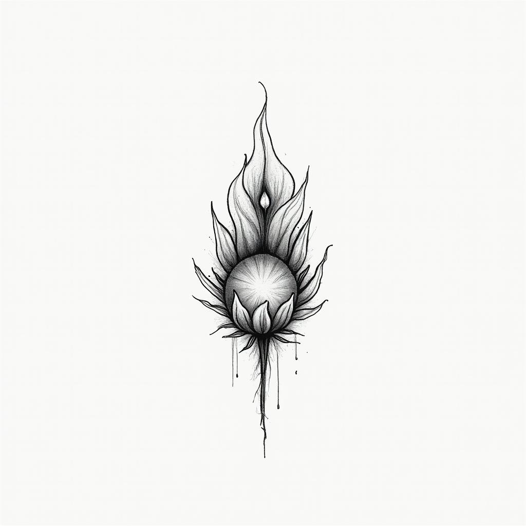 Several small minimalist drawings that represent the motivations of lifehigly detailed tattoo - Variation 3