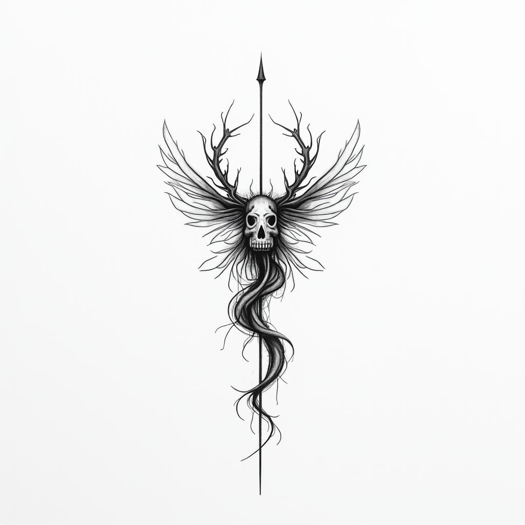 Several small minimalist drawings that represent the motivations of lifehigly detailed tattoo - Variation 2