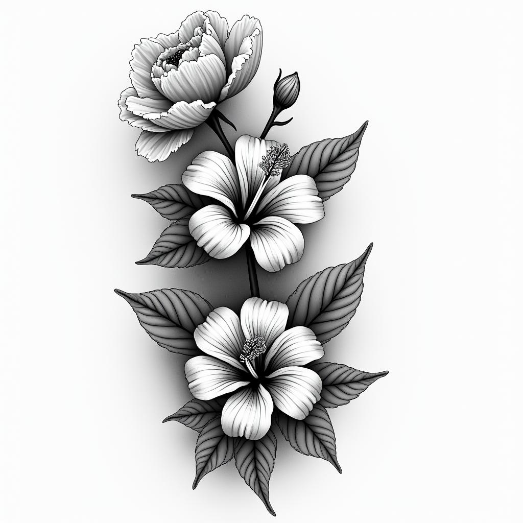 Peony tattoo design