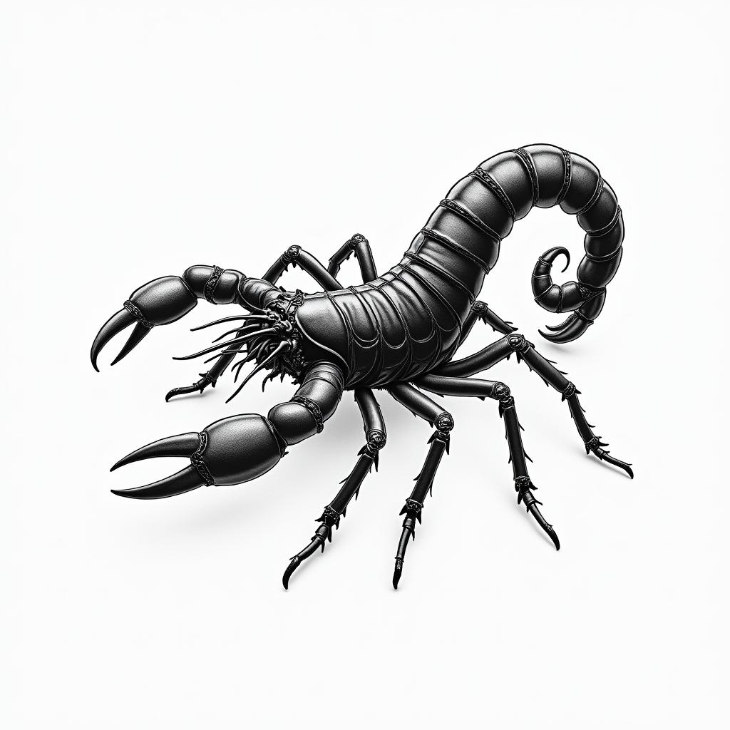 Sagittarius and scorpionhigly detailed tattoo - Variation 3