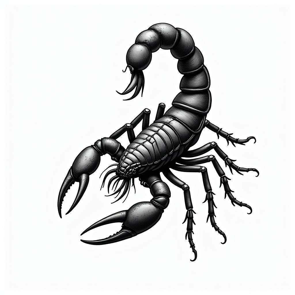 Sagittarius and scorpionhigly detailed tattoo - Variation 4