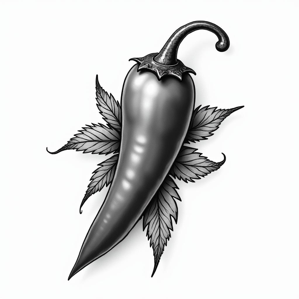 American style jalapeñohigly detailed tattoo - Variation 8