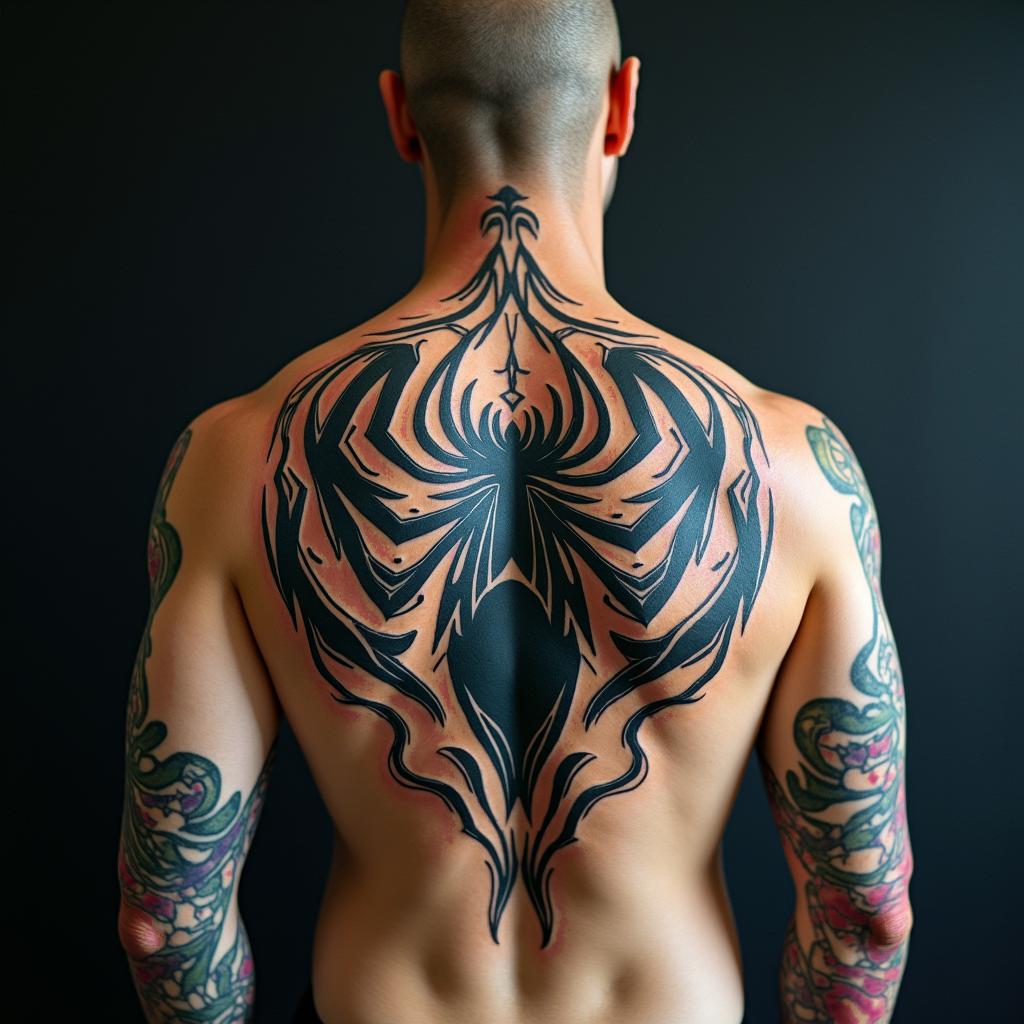 Venom marvel comic herohigly detailed tattoo