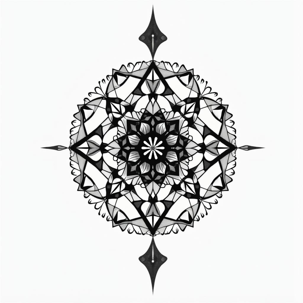 My brother, whose name is Yanis, passed away in a motorcycle accident. He is a Gemini, and I would like to get a simple and discreet tattoo in his memory. in geometric style tattoo, blending hexagons, mandala-inspired patterns, symmetrical and fractal design, clean lines, sharp angles - Variation 4
