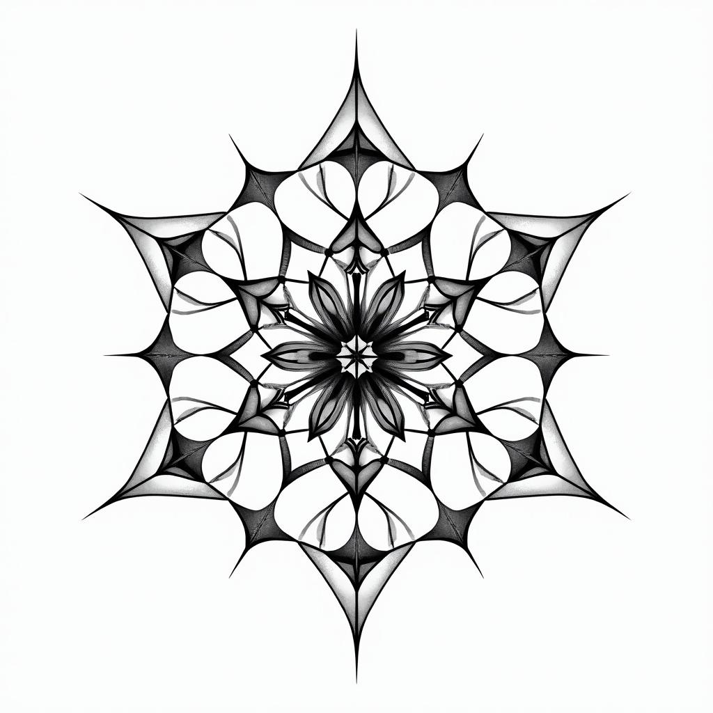 My brother, whose name is Yanis, passed away in a motorcycle accident. He is a Gemini, and I would like to get a simple and discreet tattoo in his memory. in geometric style tattoo, blending hexagons, mandala-inspired patterns, symmetrical and fractal design, clean lines, sharp angles - Variation 3