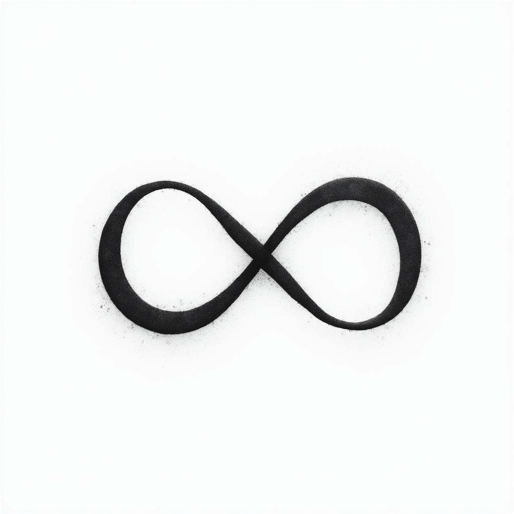Infinity symbol. Made with the name Robertminimalist text-based tattoo, Monospace font ultra-realistic, perfectly placed, high-quality font design, photo-realistic shading, 8k, high quality, finely detailed typograph - Variation 3