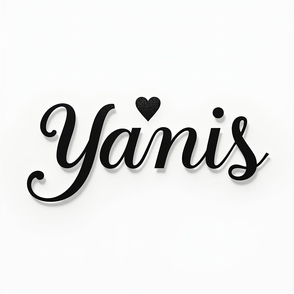 My brother named Yanis passed away in a motorcycle accident. He is a Gemini, and I would like to get a simple and discreet tattoo in his memory.in elegant cursive calligraphy style 2d tattoo, decorate with roses, featuring a smooth and flowing handwritten script with slightly thickened strokes for a luxurious and bold appearance,  heart symbol between names,  sleek and glossy black text with shadowing, minimalist matte white background, clean and sharp edges, illuminated with soft lighting, romantic, 8k, high-quality textures with refined typography