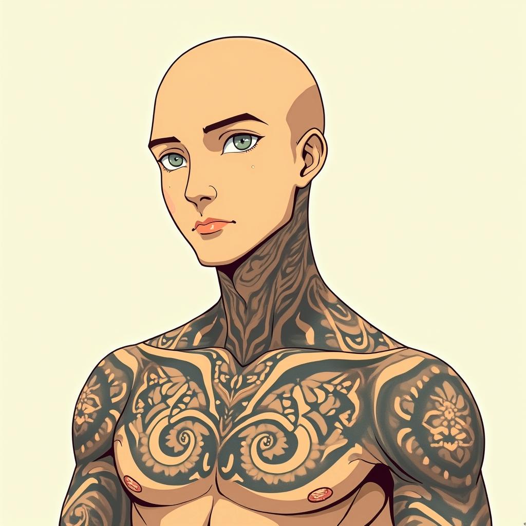 Marvel character that loves photography, drawing, video games, metal and rock music, really loves reading and legoGhibli, Studio Ghibli aesthetic, hand-drawn anime style, retro nostalgic atmosphere, retro soft pastel color palette with earthy tones, retro Japanese cinematic shot, yellow tint effect, bald character, smooth surface, anime shadow 90's anime style - Variation 2