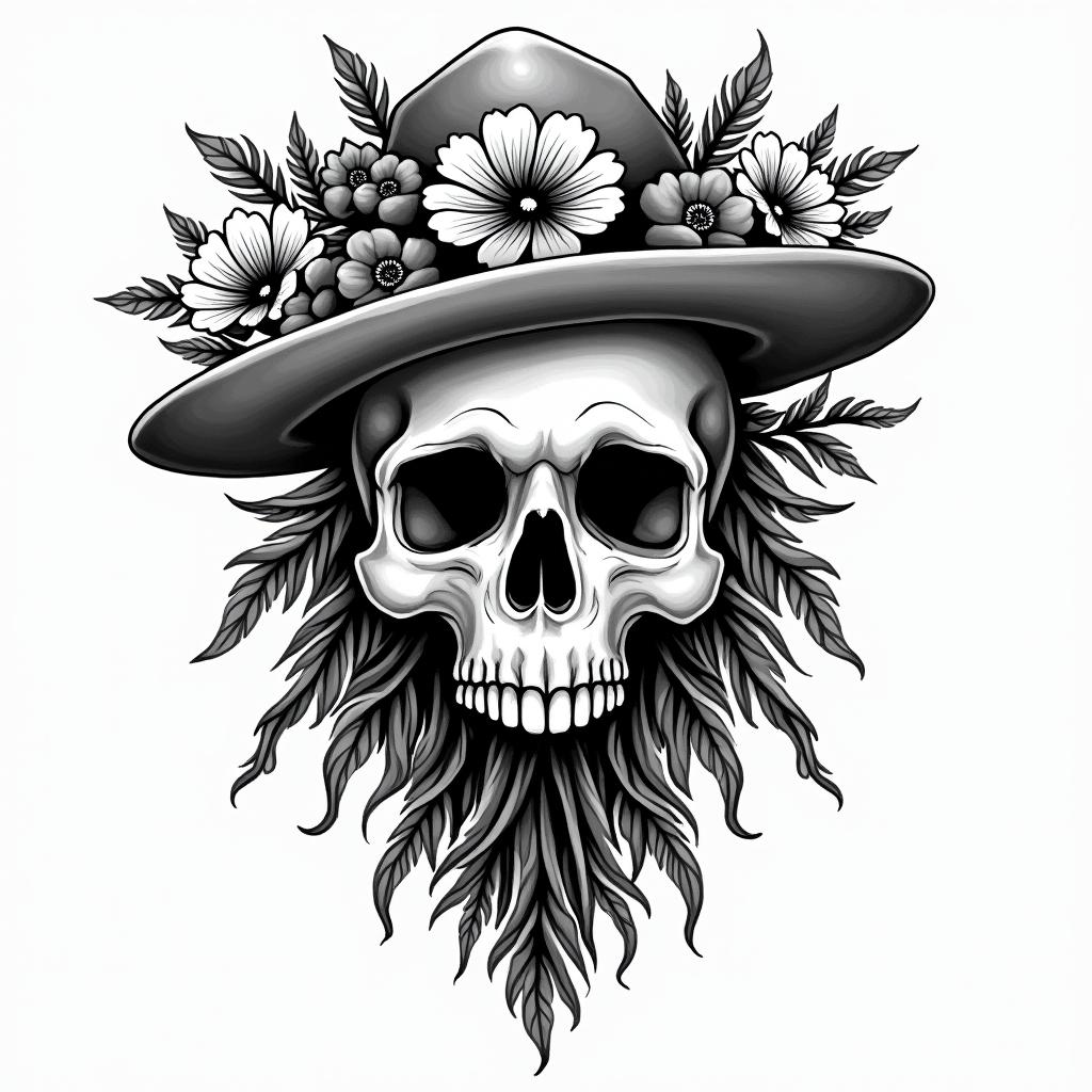 Michoacanin authentic tattoo style, incorporating traditional modifications, bold black outlines, solid color fills, featuring classic authentic elements