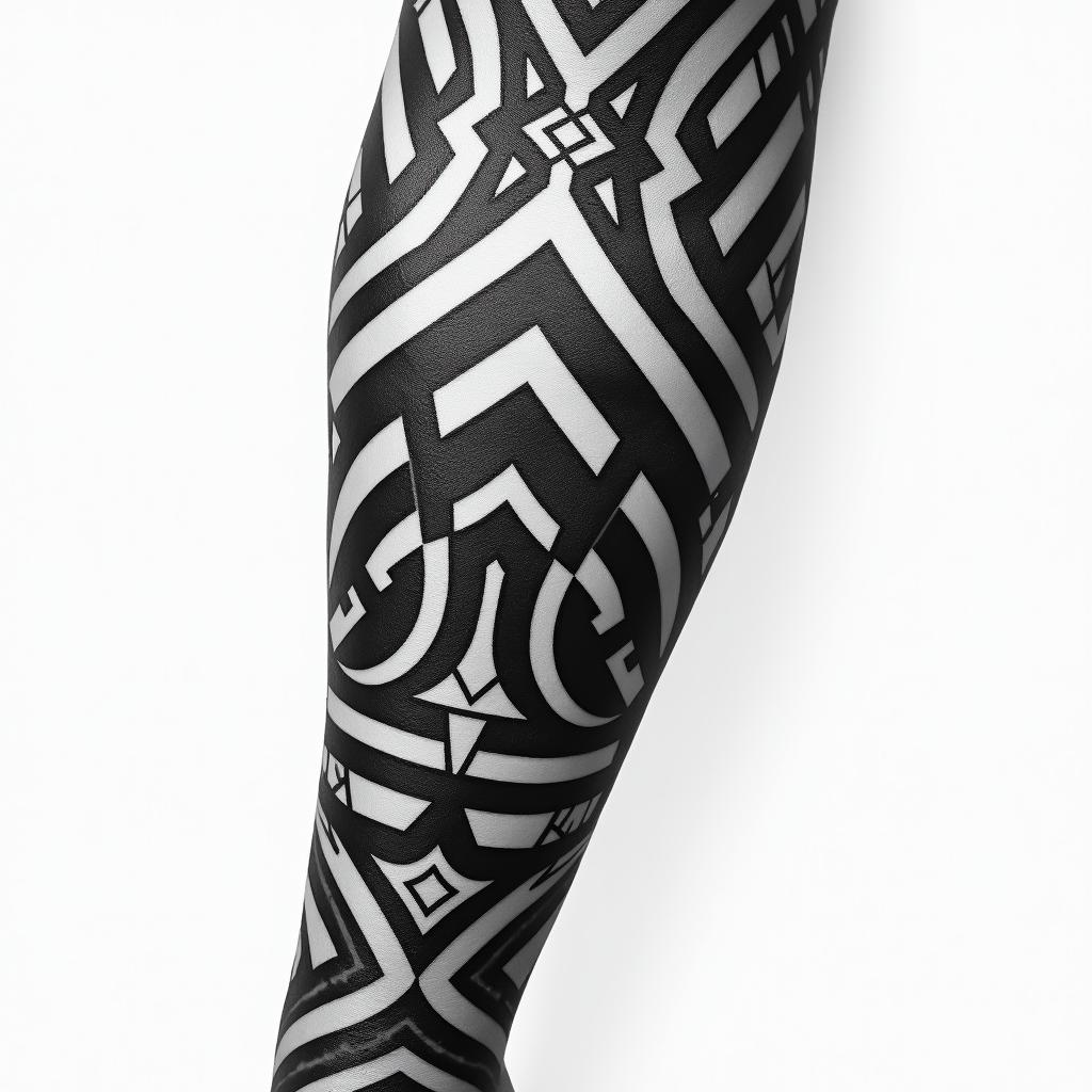 i need a tribal armin tribal tattoo style, featuring bold and black geometric shapes, curved lines, intertwine and flow seamlessly, creating a powerful and symbolic design, polynesian and maori styles - Variation 4