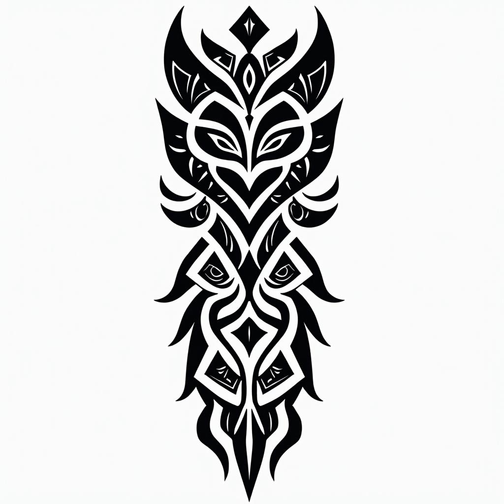 i need a tribal armin tribal tattoo style, featuring bold and black geometric shapes, curved lines, intertwine and flow seamlessly, creating a powerful and symbolic design, polynesian and maori styles