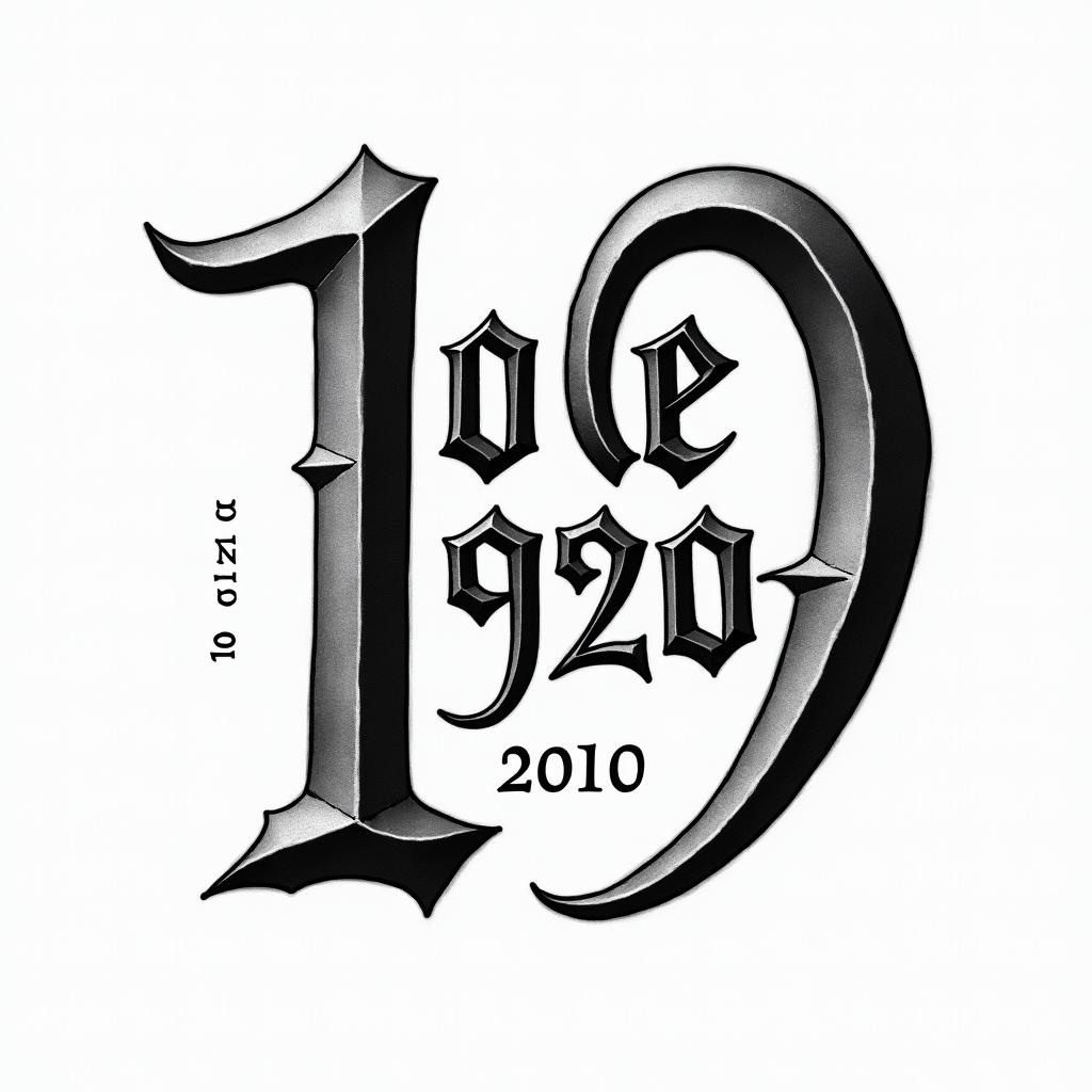 Date of birth( 09-24-1990text-based tattoo, gothic font ultra-realistic, perfectly placed, high-quality font design, photo-realistic shading, 8k, high quality, finely detailed typography - Variation 2