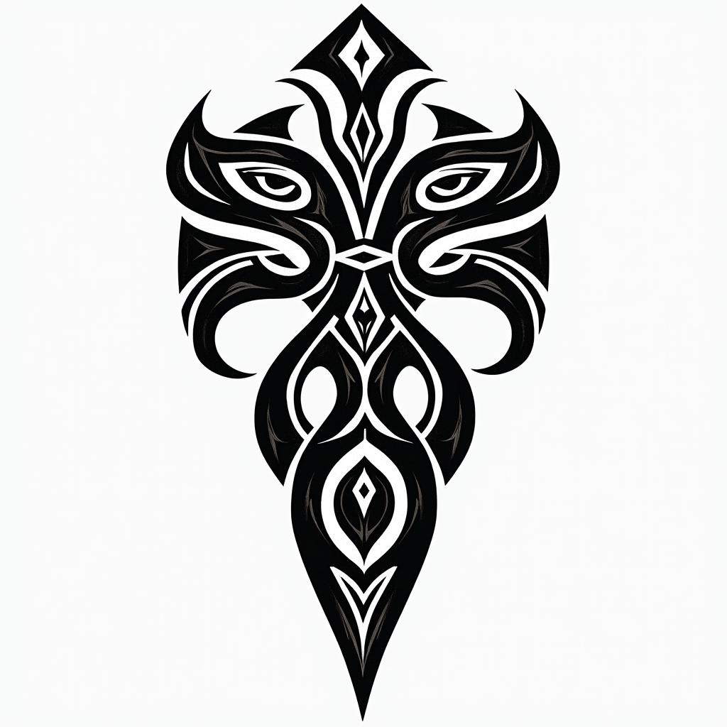 Māori families respect animals.in tribal tattoo style, featuring bold and black geometric shapes, curved lines, intertwine and flow seamlessly, creating a powerful and symbolic design, polynesian and maori styles