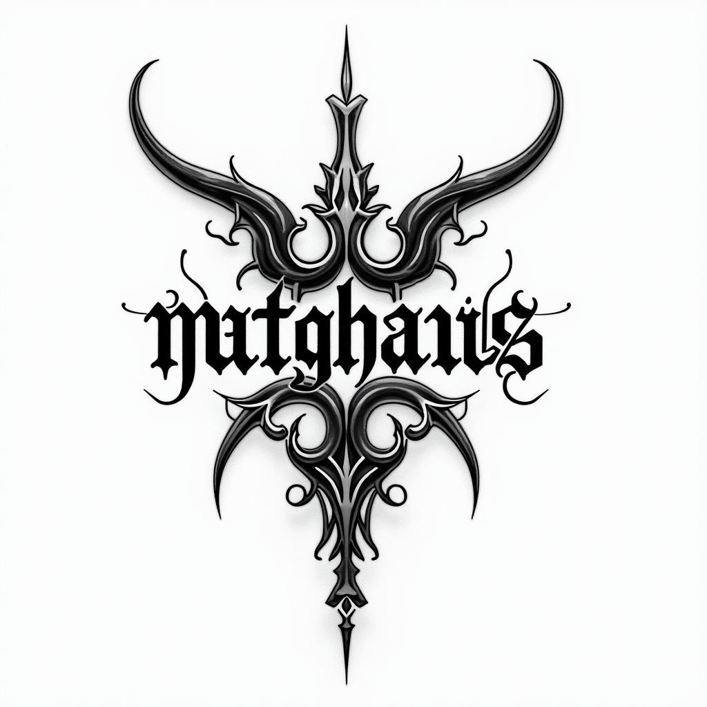 Matheus, Sagittarius, 2002text-based tattoo, gothic font ultra-realistic, perfectly placed, high-quality font design, photo-realistic shading, 8k, high quality, finely detailed typography - Variation 2