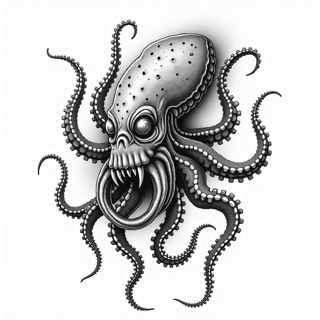 Hockey Krakenhigly detailed tattoo - Variation 6