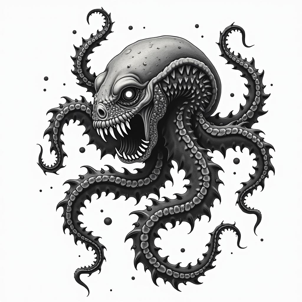 Hockey Krakenhigly detailed tattoo - Variation 7