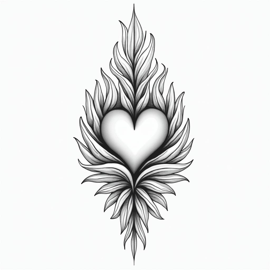 Briannain Modest style tattoo, featuring soft, delicate line work with simple and meaningful symbols, gentle waves, a heart, evoking a sense of serenity and grace, - Variation 4