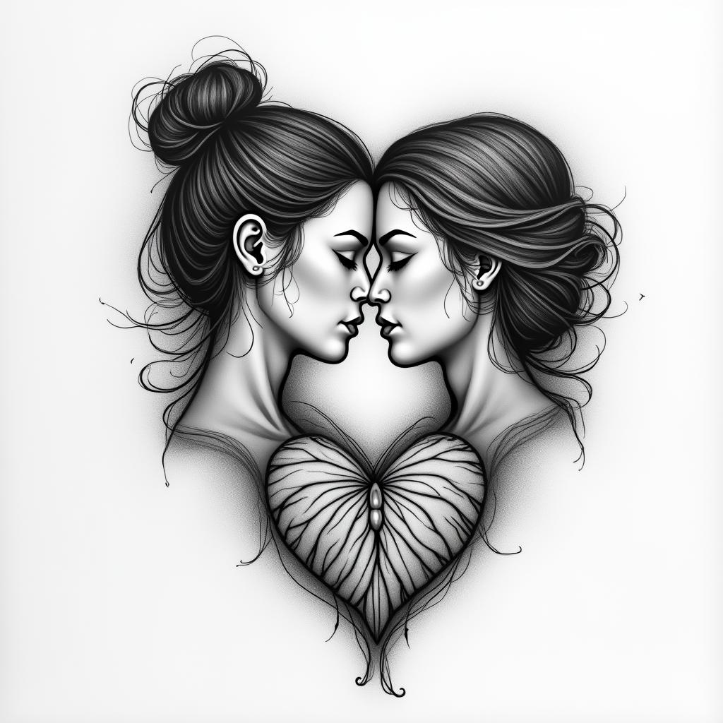 I want to get a tattoo with my sister, we have a very close bond, she chose my name and always looked after me when I was a baby, and to this day I can always count on her, we love each other very much and I always say that she is my soulmate.higly detailed tattoo - Variation 5