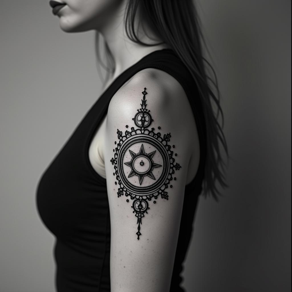 Fuck feelings heartbroken painin spiritual symbols tattoo style, featuring an intricate design incorporating elements, Hamsa hand, third eye, minimalist composition