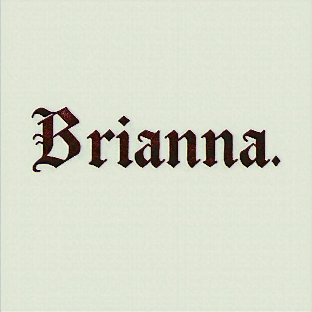 Briannaminimalist text-based tattoo, Monospace font ultra-realistic, perfectly placed, high-quality font design, photo-realistic shading, 8k, high quality, finely detailed typograph - Variation 3