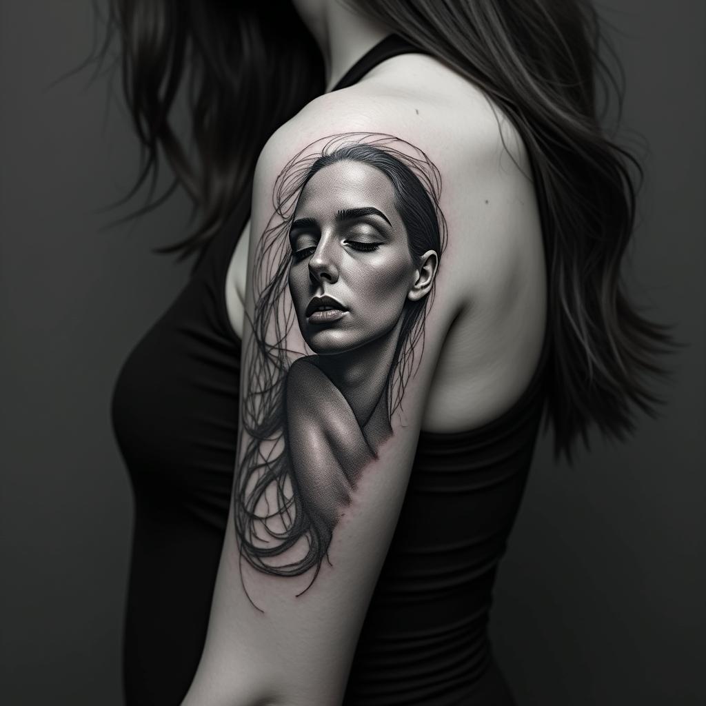 Fuck feelings heartbroken painin realism tattoo style, featuring a highly detailed, lifelike, capturing every detail, photorealistic, ultra realistic, intricate shading, smooth and sharp, - Variation 4