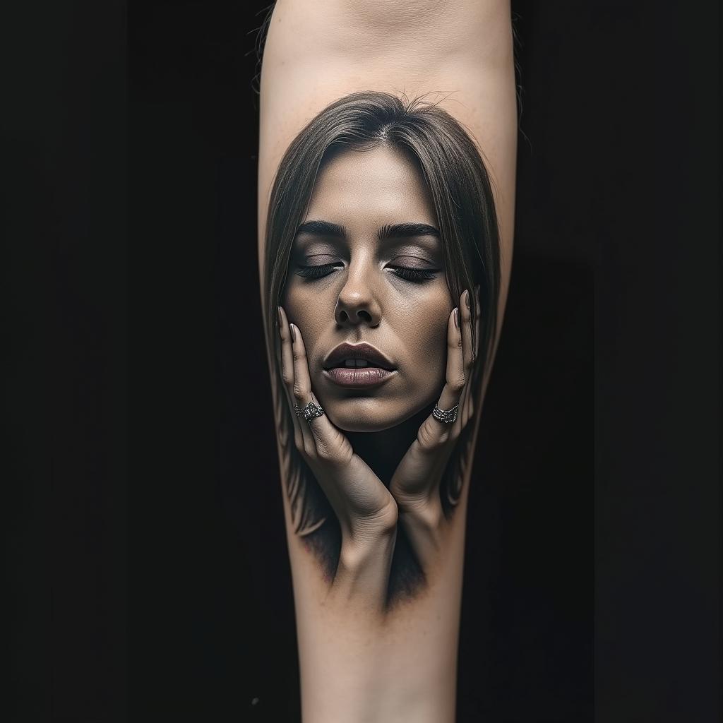 Fuck feelings heartbroken painin realism tattoo style, featuring a highly detailed, lifelike, capturing every detail, photorealistic, ultra realistic, intricate shading, smooth and sharp, - Variation 2