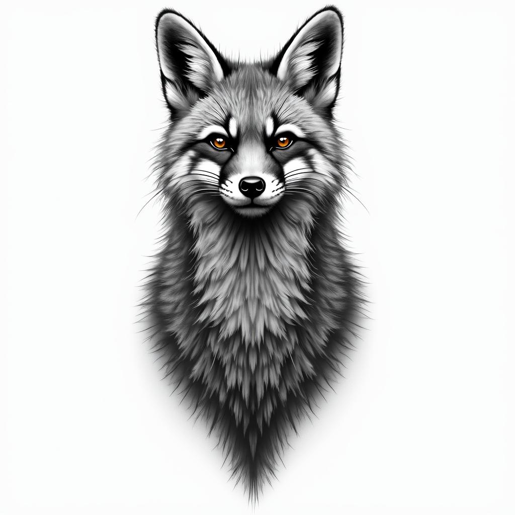 Wald, fuchs, bär, hirsch, bussardhigly detailed tattoo - Variation 5