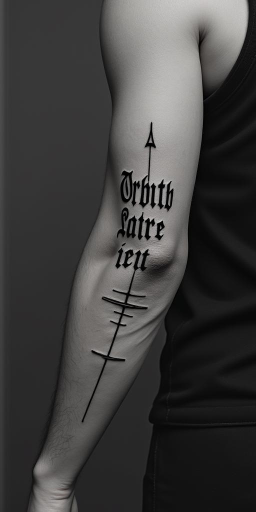 24/03/2025text-based tattoo, gothic font ultra-realistic, perfectly placed, high-quality font design, photo-realistic shading, 8k, high quality, finely detailed typography