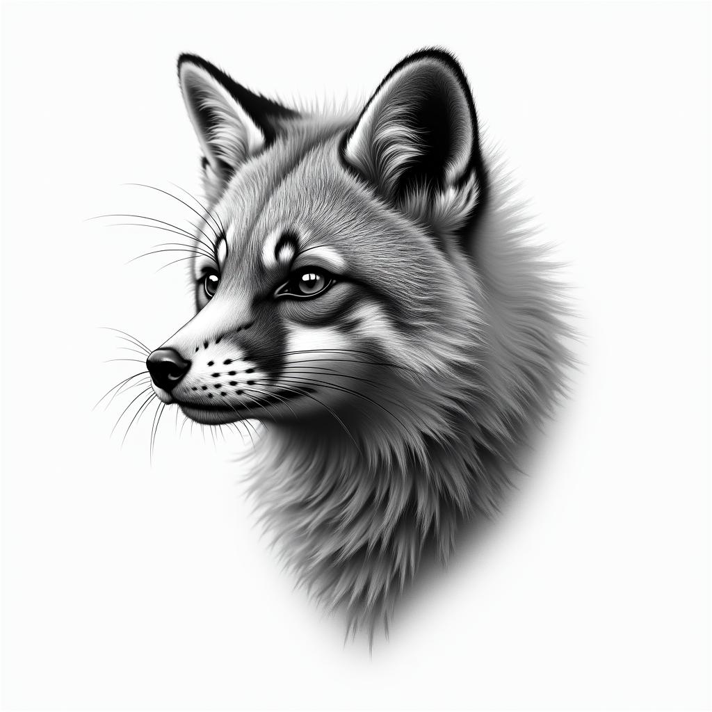Wald, fuchs, bär, hirsch, bussardhigly detailed tattoo