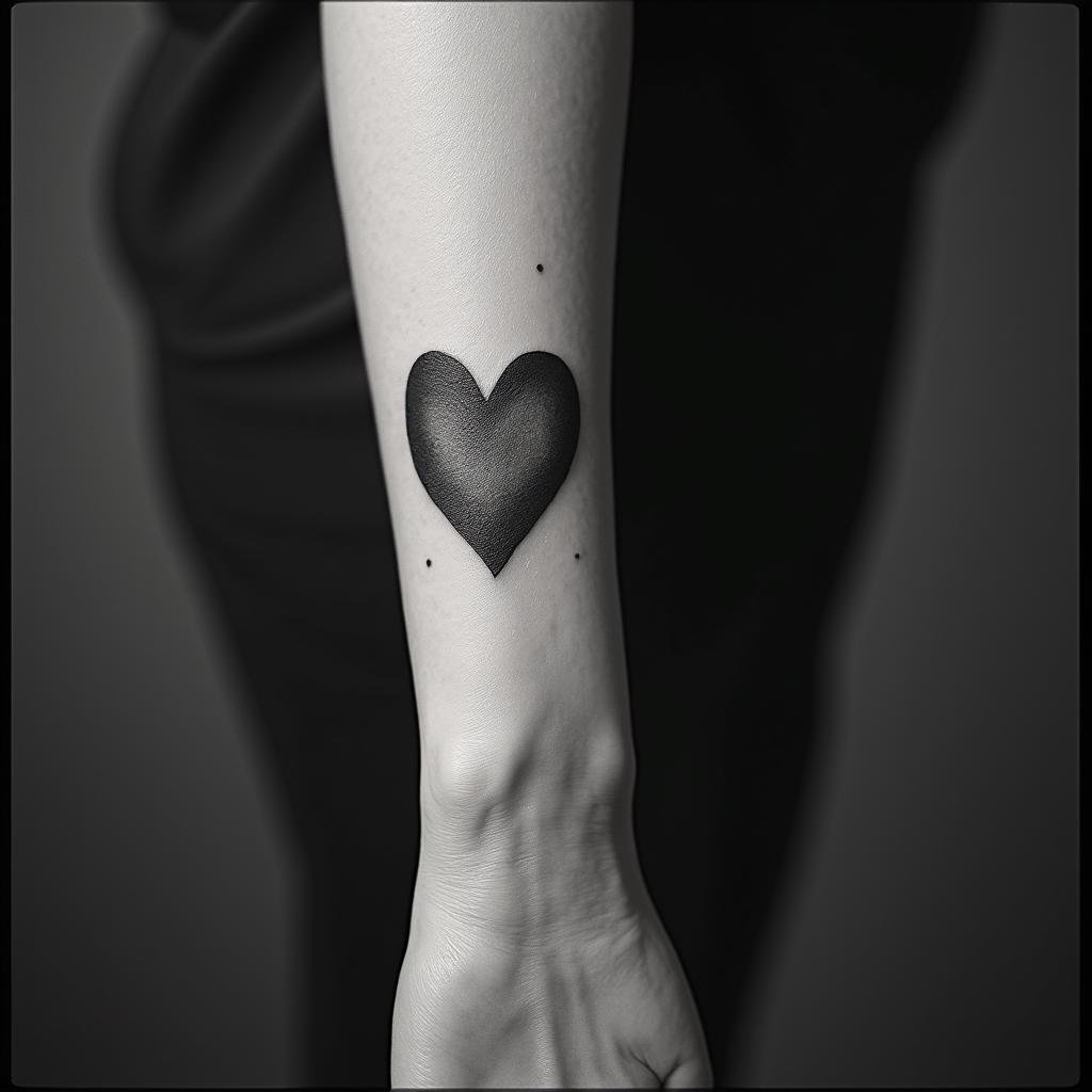 Heart break pain giving up tiredin bohemian style tattoo, 8k - Variation 3