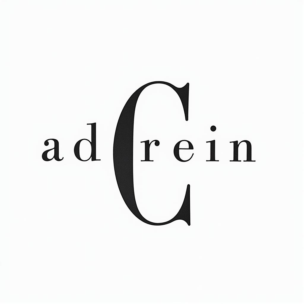 I want a simple uppercase C without too much detail with the names Adrien, Andréa, and Leandro inside, in black and white, feminine and simple.minimalist text-based tattoo, Monospace font ultra-realistic, perfectly placed, high-quality font design, photo-realistic shading, 8k, high quality, finely detailed typograph - Variation 4