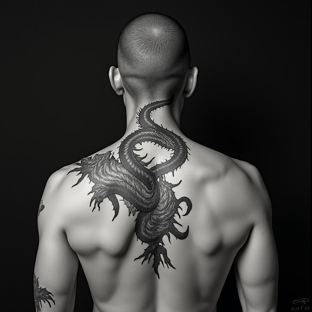Dragon evilhigly detailed tattoo