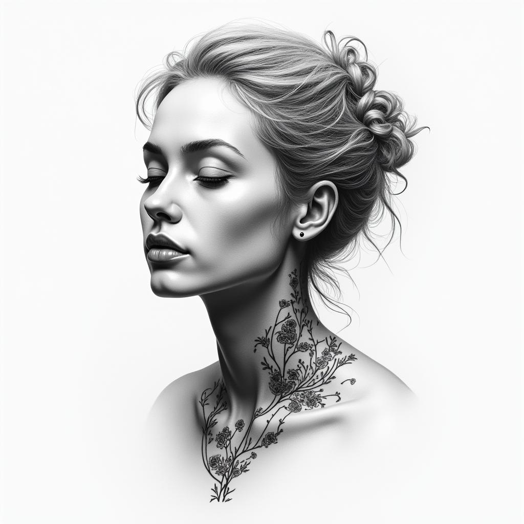 A place of calm and peacehigly detailed tattoo - Variation 7